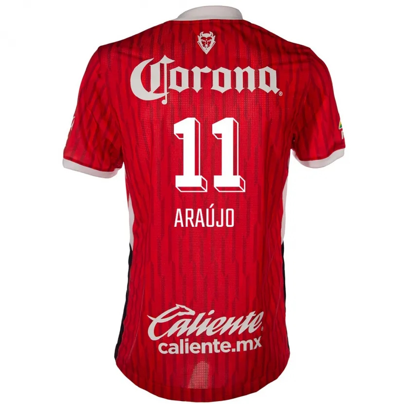 Danxen Kvinder Maximiliano Araújo #11 Rød Hvid Hjemmebane Spillertrøjer 2024/25 Trøje T-Shirt