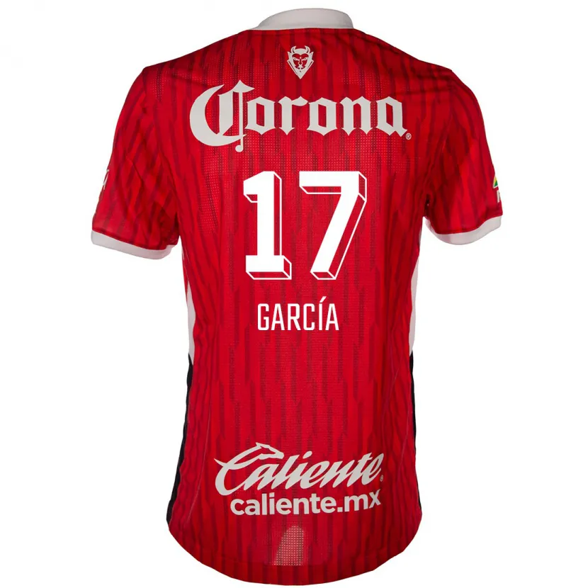 Danxen Kvinder Brian García #17 Rød Hvid Hjemmebane Spillertrøjer 2024/25 Trøje T-Shirt