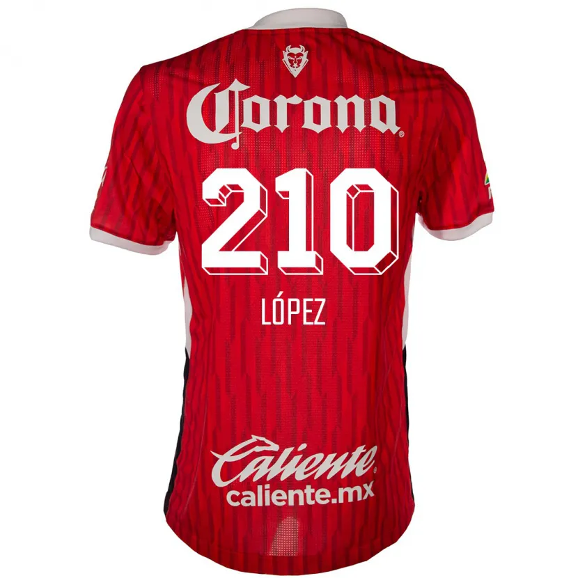 Danxen Kvinder Juan López #210 Rød Hvid Hjemmebane Spillertrøjer 2024/25 Trøje T-Shirt