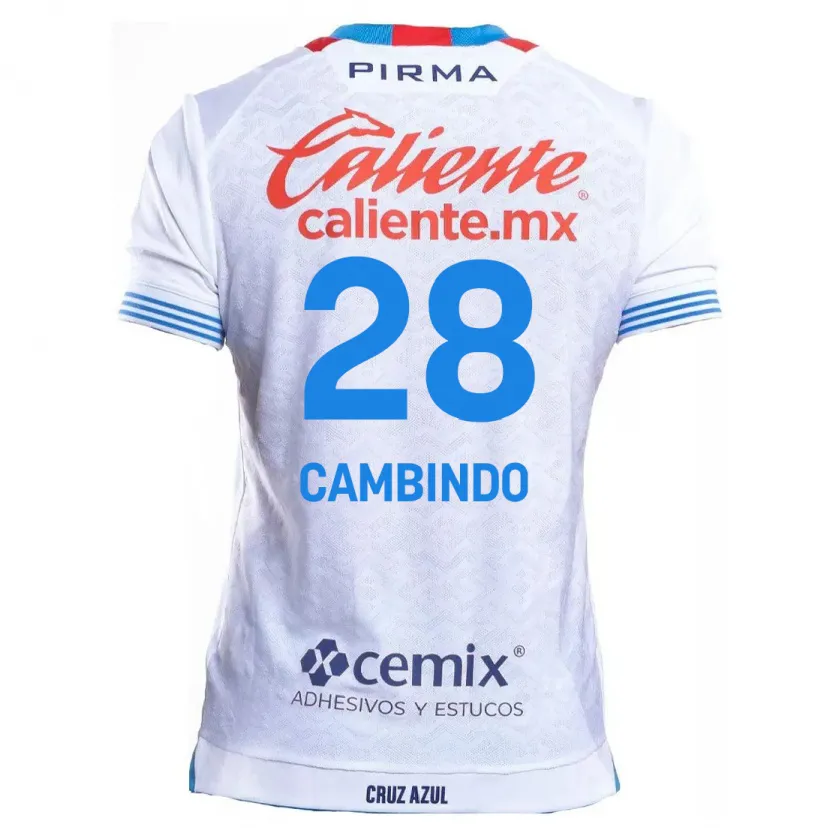 Danxen Kvinder Diber Cambindo #28 Hvid Blå Udebane Spillertrøjer 2024/25 Trøje T-Shirt
