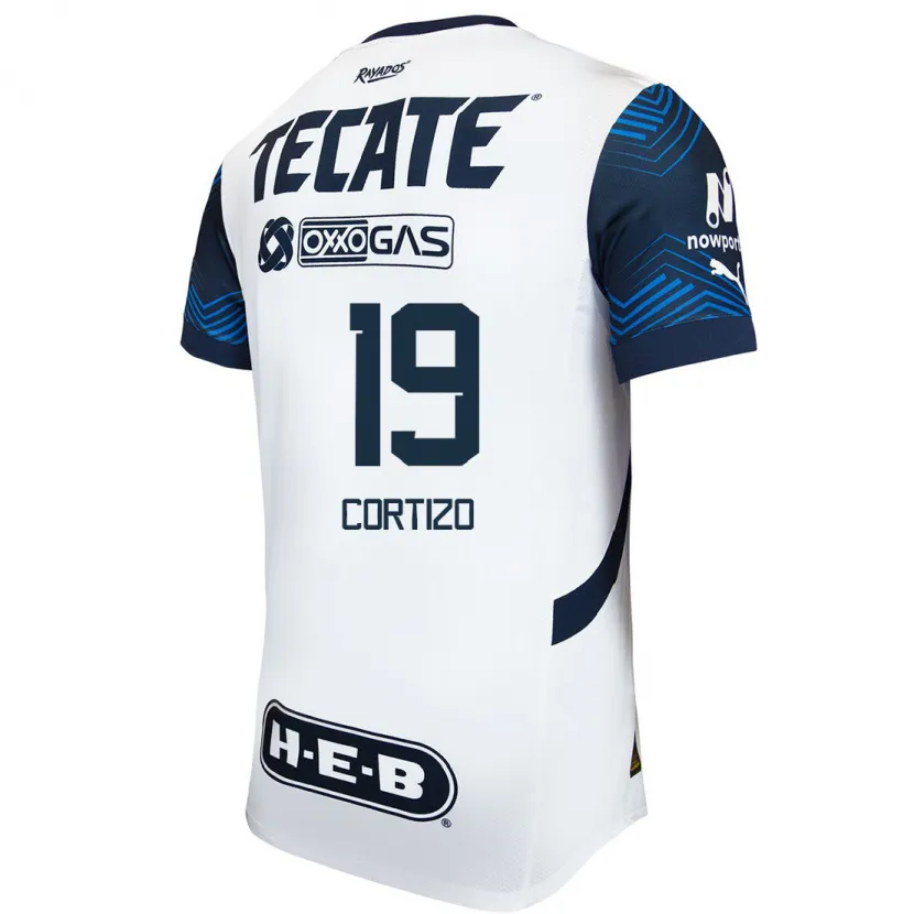Danxen Kvinder Jordi Cortizo #19 Hvid Blå Udebane Spillertrøjer 2024/25 Trøje T-Shirt