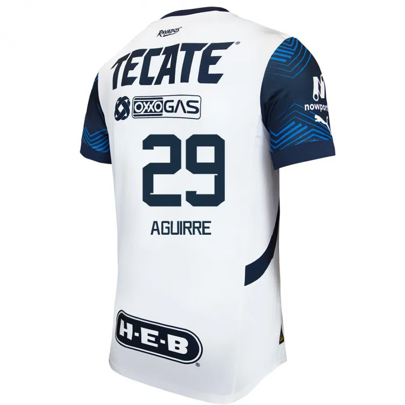Danxen Kvinder Rodrigo Aguirre #29 Hvid Blå Udebane Spillertrøjer 2024/25 Trøje T-Shirt