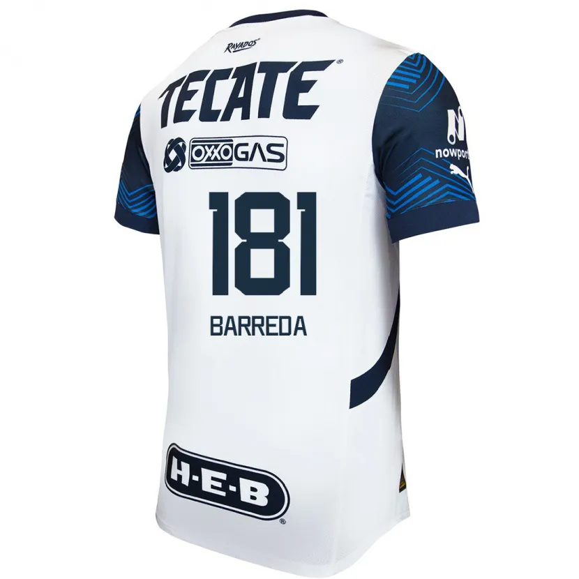 Danxen Kvinder Dimas Barreda #181 Hvid Blå Udebane Spillertrøjer 2024/25 Trøje T-Shirt