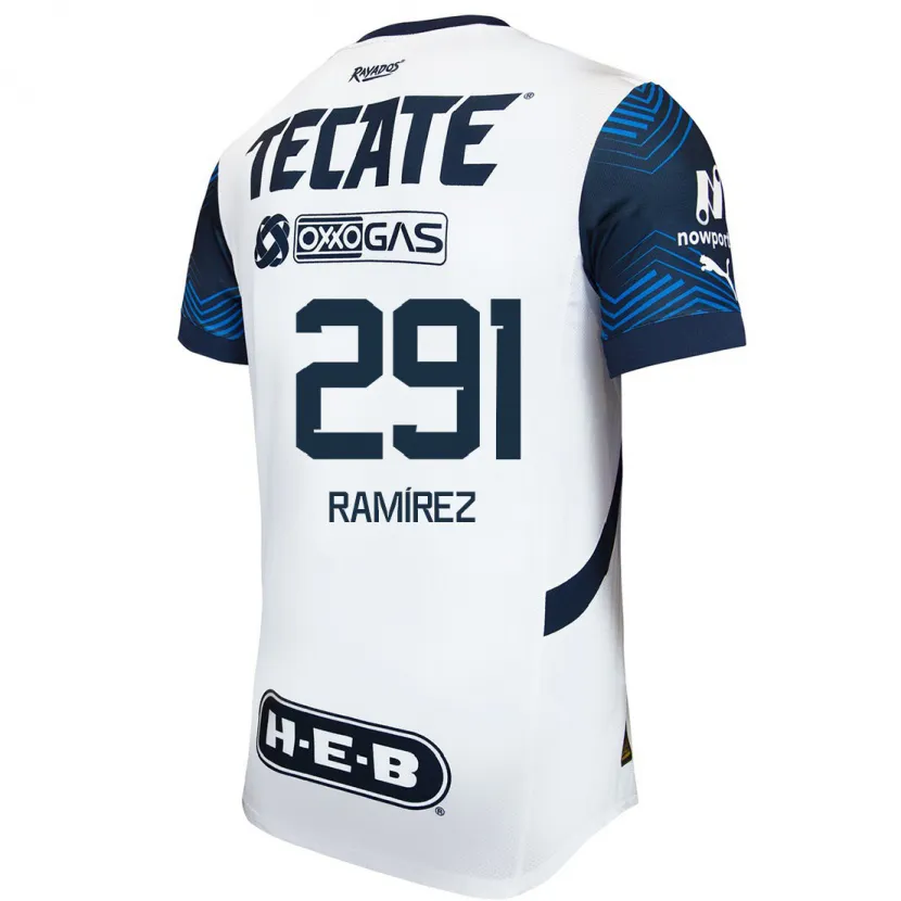 Danxen Kvinder Fabián Ramírez #291 Hvid Blå Udebane Spillertrøjer 2024/25 Trøje T-Shirt