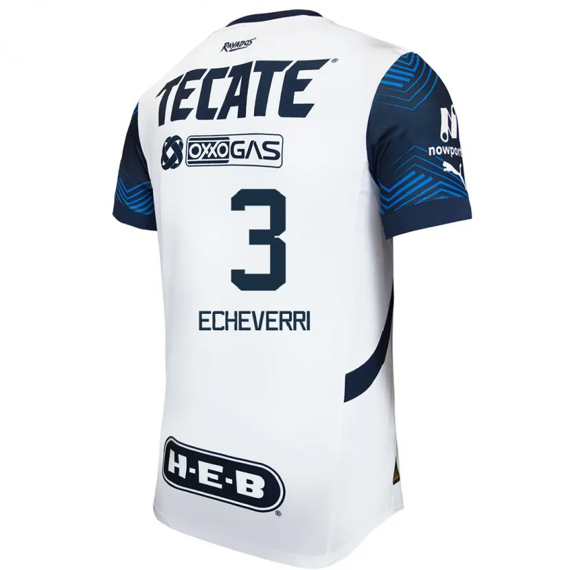 Danxen Kvinder Isabella Echeverri #3 Hvid Blå Udebane Spillertrøjer 2024/25 Trøje T-Shirt