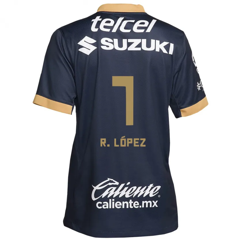 Danxen Kvinder Rodrigo López #7 Obsidian Guld Hvid Udebane Spillertrøjer 2024/25 Trøje T-Shirt