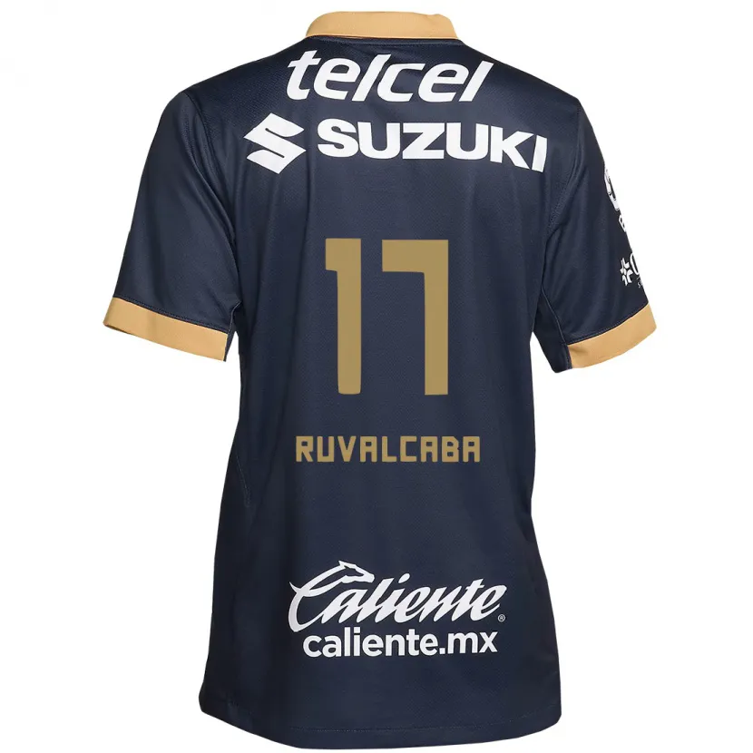 Danxen Kvinder Jorge Ruvalcaba #17 Obsidian Guld Hvid Udebane Spillertrøjer 2024/25 Trøje T-Shirt