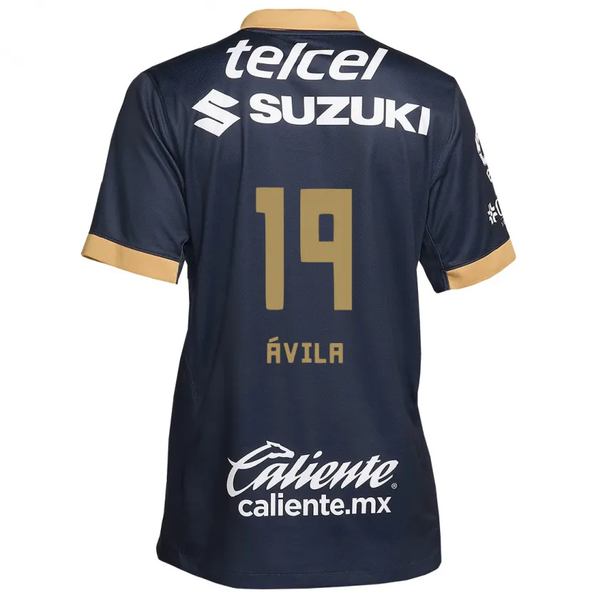 Danxen Kvinder Alí Ávila #19 Obsidian Guld Hvid Udebane Spillertrøjer 2024/25 Trøje T-Shirt