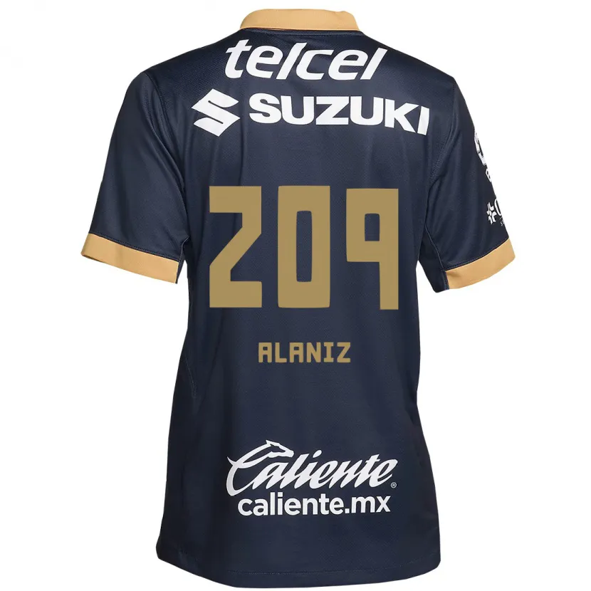 Danxen Kvinder Jorge Alaniz #209 Obsidian Guld Hvid Udebane Spillertrøjer 2024/25 Trøje T-Shirt