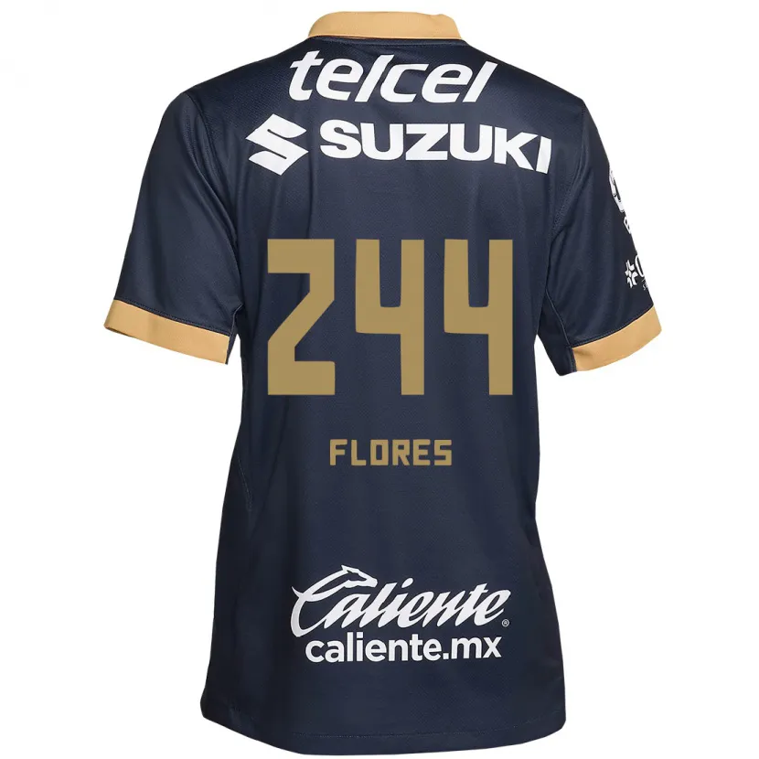 Danxen Kvinder Jonathan Flores #244 Obsidian Guld Hvid Udebane Spillertrøjer 2024/25 Trøje T-Shirt