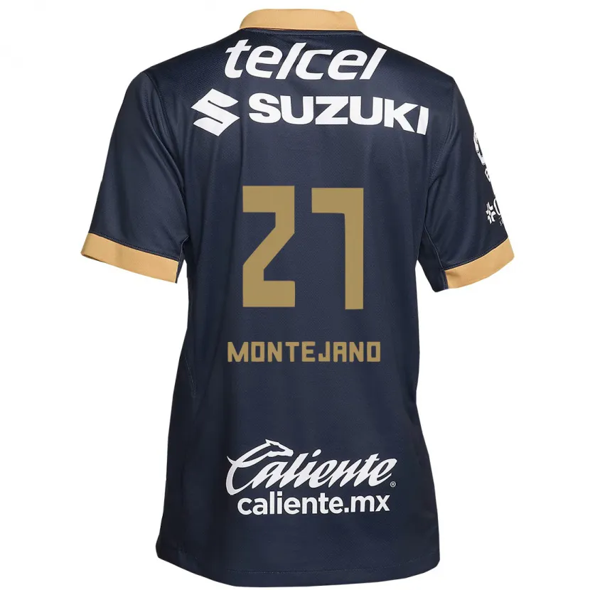 Danxen Kvinder Emanuel Montejano #27 Obsidian Guld Hvid Udebane Spillertrøjer 2024/25 Trøje T-Shirt