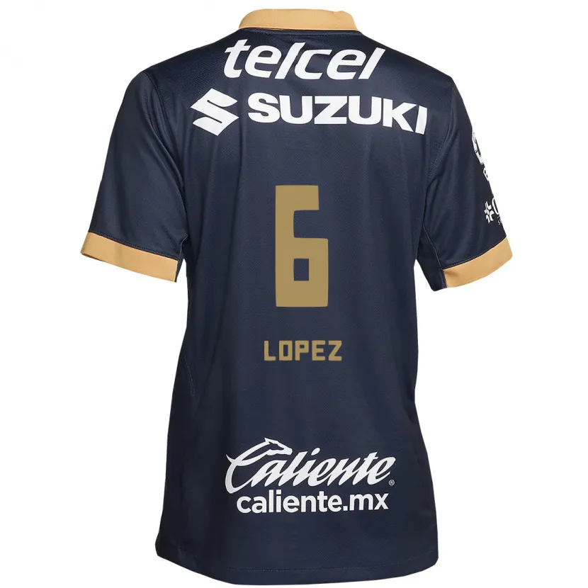 Danxen Kvinder Nathalia Lopez #6 Obsidian Guld Hvid Udebane Spillertrøjer 2024/25 Trøje T-Shirt