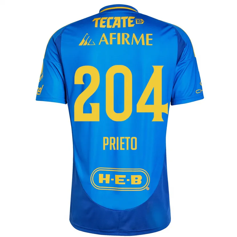 Danxen Kvinder Leonel Prieto #204 Blå Gul Udebane Spillertrøjer 2024/25 Trøje T-Shirt