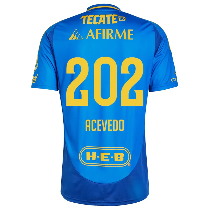 Danxen Kvinder José Acevedo #202 Blå Gul Udebane Spillertrøjer 2024/25 Trøje T-Shirt