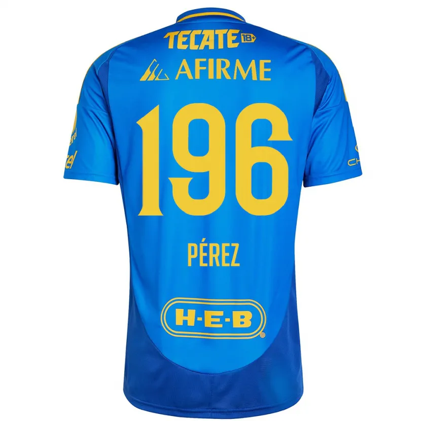 Danxen Kvinder Axel Pérez #196 Blå Gul Udebane Spillertrøjer 2024/25 Trøje T-Shirt