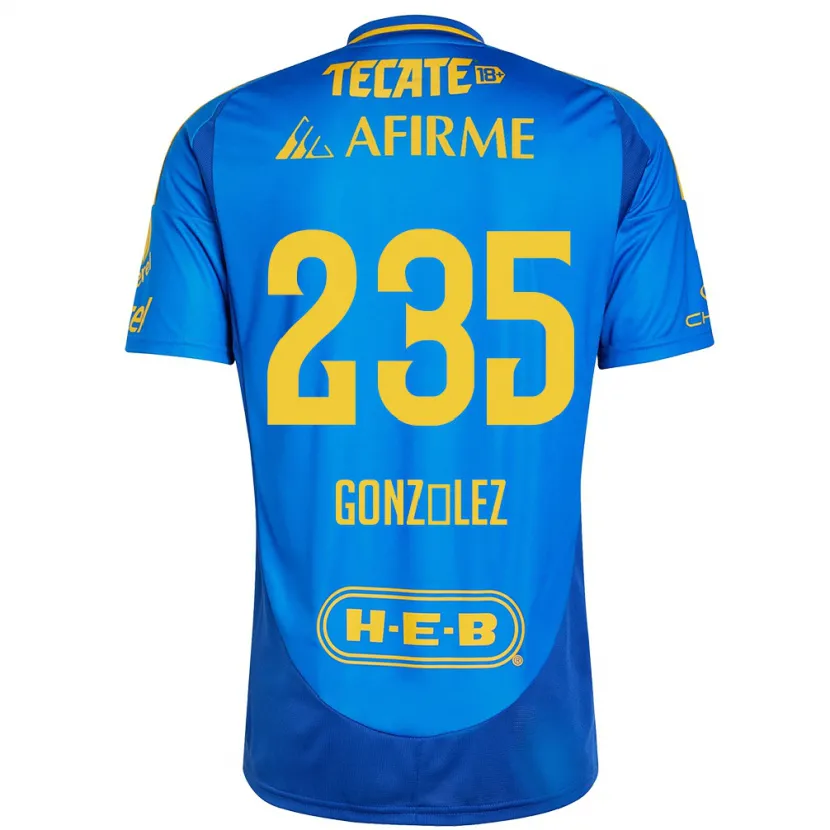 Danxen Kvinder Mauricio González #235 Blå Gul Udebane Spillertrøjer 2024/25 Trøje T-Shirt