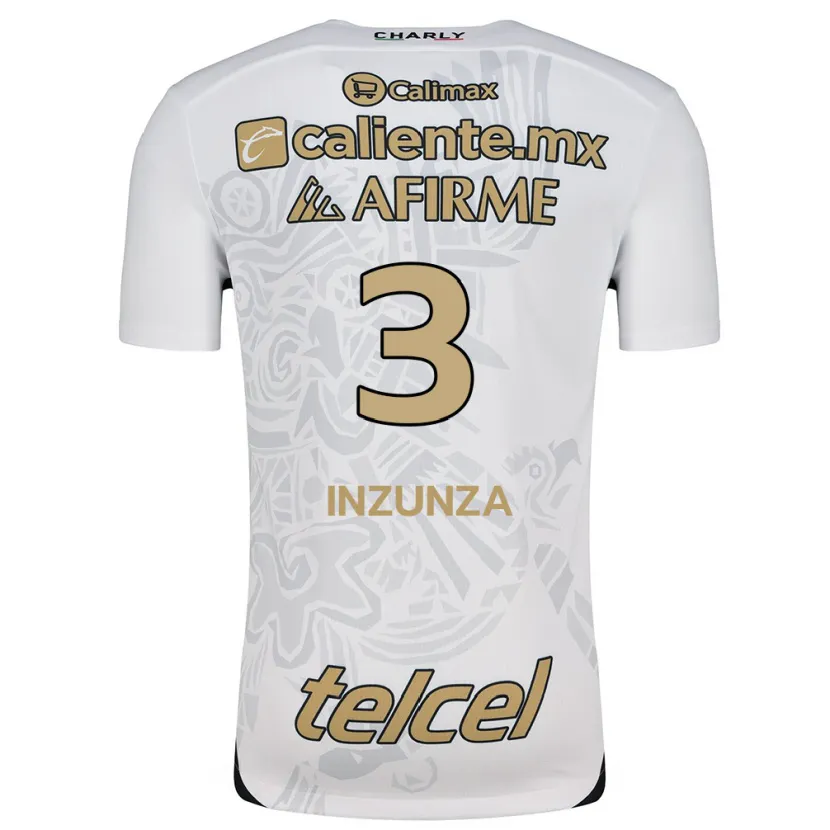 Danxen Kvinder Rafael Inzunza #3 Hvid Sort Udebane Spillertrøjer 2024/25 Trøje T-Shirt