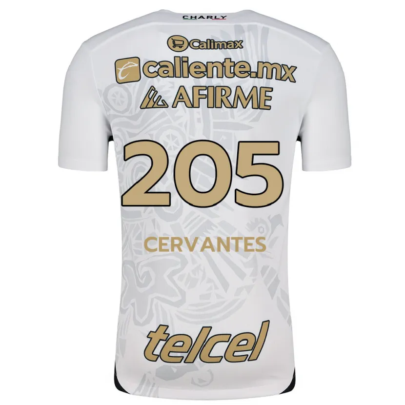 Danxen Kvinder Sebastián Cervantes #205 Hvid Sort Udebane Spillertrøjer 2024/25 Trøje T-Shirt
