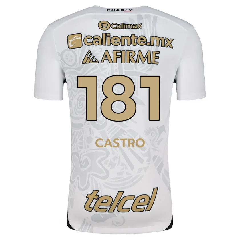 Danxen Kvinder José Castro #181 Hvid Sort Udebane Spillertrøjer 2024/25 Trøje T-Shirt