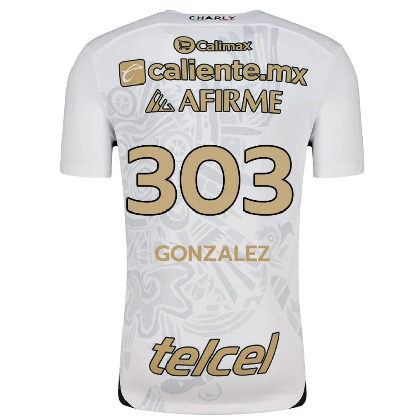Danxen Kvinder Osmar González #303 Hvid Sort Udebane Spillertrøjer 2024/25 Trøje T-Shirt