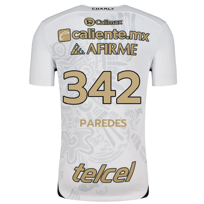 Danxen Kvinder Santiago Paredes #342 Hvid Sort Udebane Spillertrøjer 2024/25 Trøje T-Shirt
