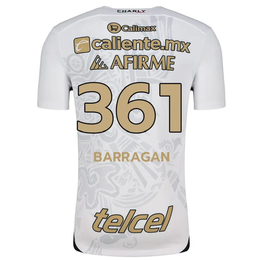 Danxen Kvinder Jesús Barragán #361 Hvid Sort Udebane Spillertrøjer 2024/25 Trøje T-Shirt