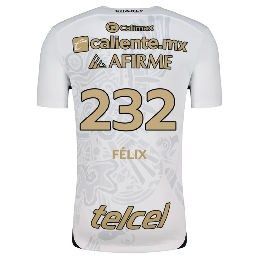 Danxen Kvinder Erick Félix #232 Hvid Sort Udebane Spillertrøjer 2024/25 Trøje T-Shirt