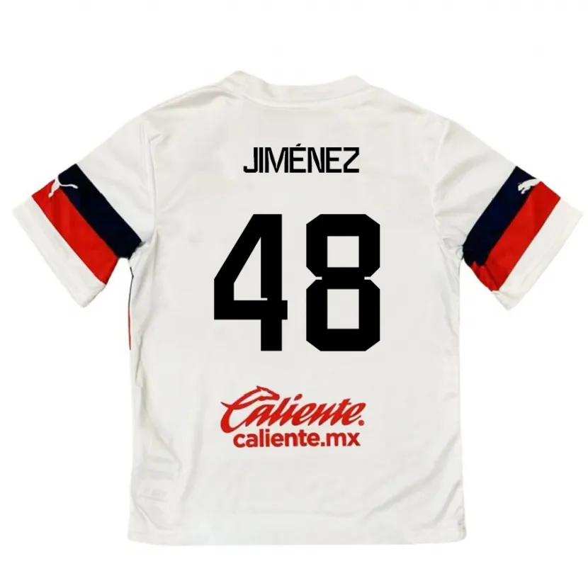 Danxen Kvinder Leonardo Jiménez #48 Hvid Rød Udebane Spillertrøjer 2024/25 Trøje T-Shirt