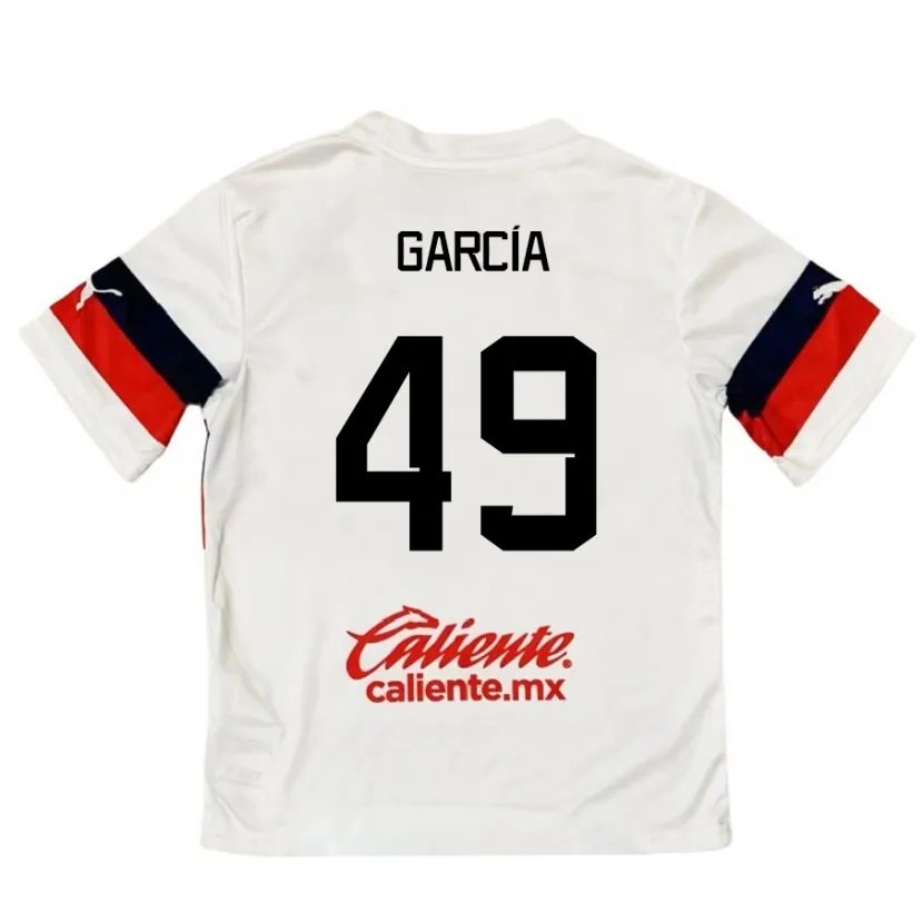 Danxen Kvinder Gilberto García #49 Hvid Rød Udebane Spillertrøjer 2024/25 Trøje T-Shirt