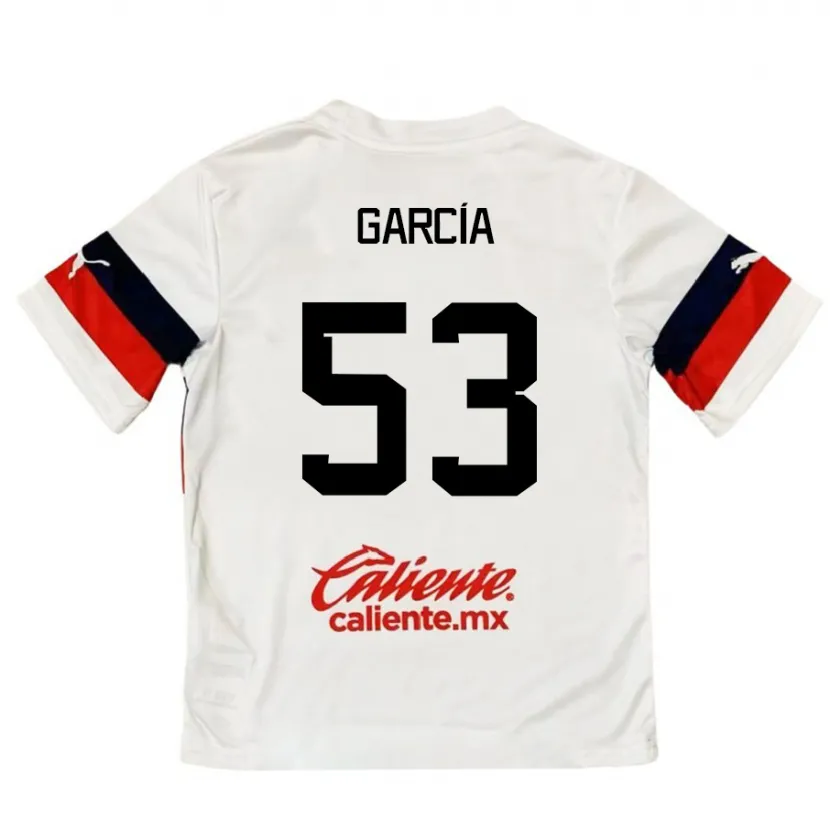Danxen Kvinder Uziel García #53 Hvid Rød Udebane Spillertrøjer 2024/25 Trøje T-Shirt