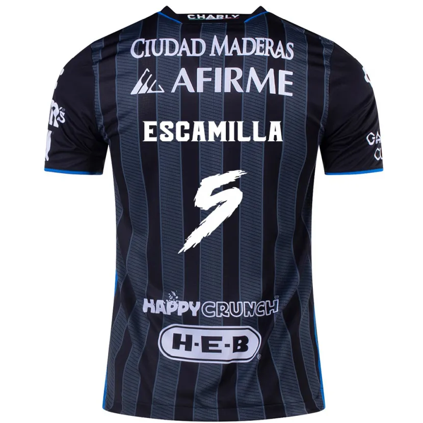 Danxen Kvinder Kevin Escamilla #5 Hvid Sort Udebane Spillertrøjer 2024/25 Trøje T-Shirt