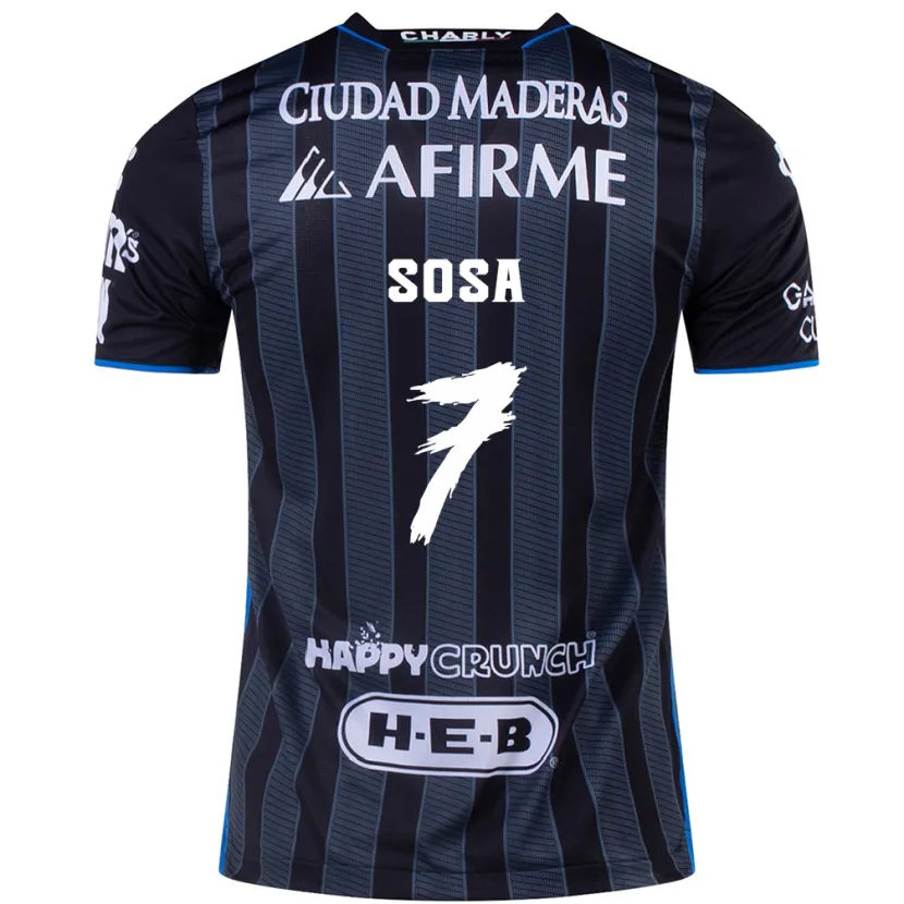 Danxen Kvinder Samuel Sosa #7 Hvid Sort Udebane Spillertrøjer 2024/25 Trøje T-Shirt