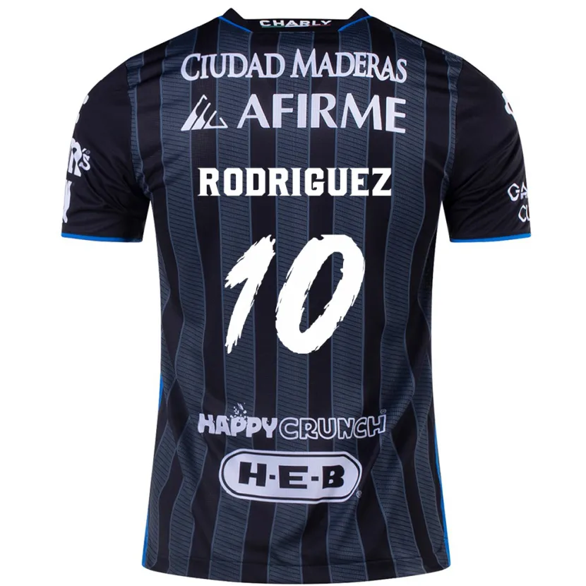 Danxen Kvinder Lucas Rodríguez #10 Hvid Sort Udebane Spillertrøjer 2024/25 Trøje T-Shirt