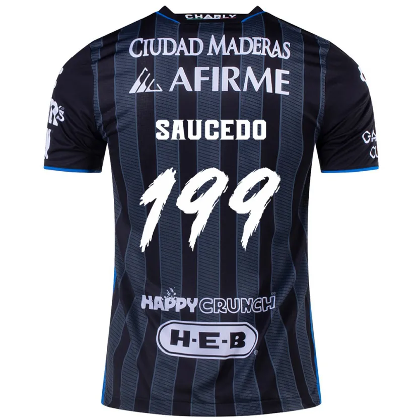 Danxen Kvinder Christian Saucedo #199 Hvid Sort Udebane Spillertrøjer 2024/25 Trøje T-Shirt