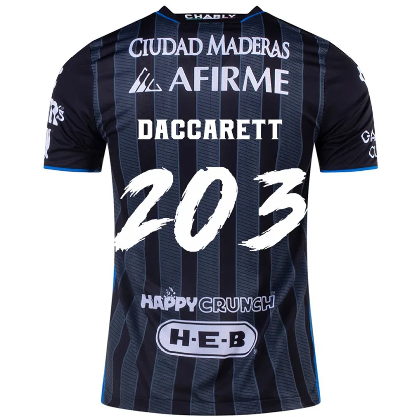 Danxen Kvinder Juan Daccarett #203 Hvid Sort Udebane Spillertrøjer 2024/25 Trøje T-Shirt