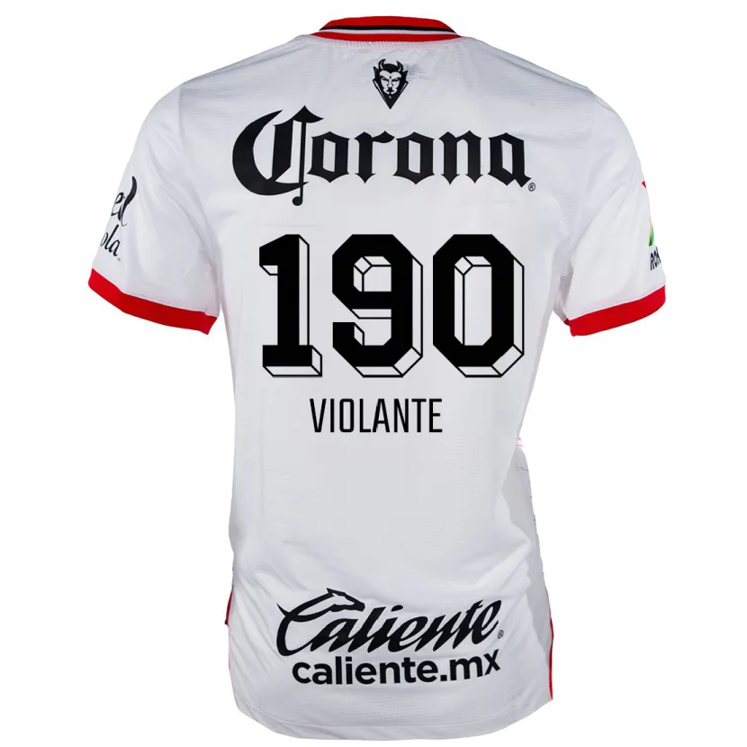 Danxen Kvinder Isaías Violante #190 Hvid Rød Udebane Spillertrøjer 2024/25 Trøje T-Shirt