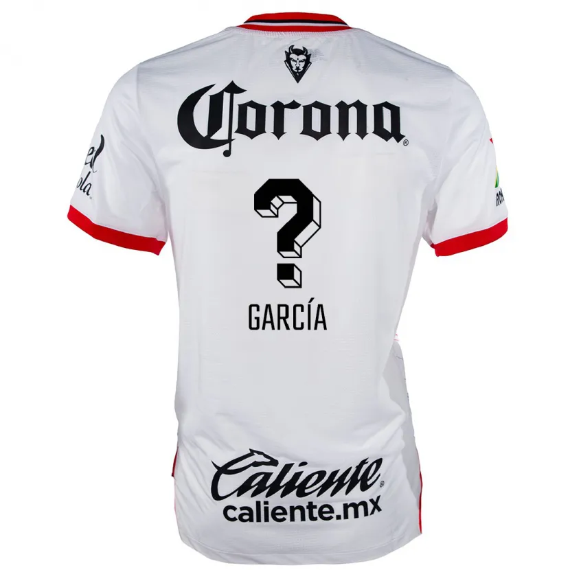 Danxen Kvinder Carlos García #0 Hvid Rød Udebane Spillertrøjer 2024/25 Trøje T-Shirt