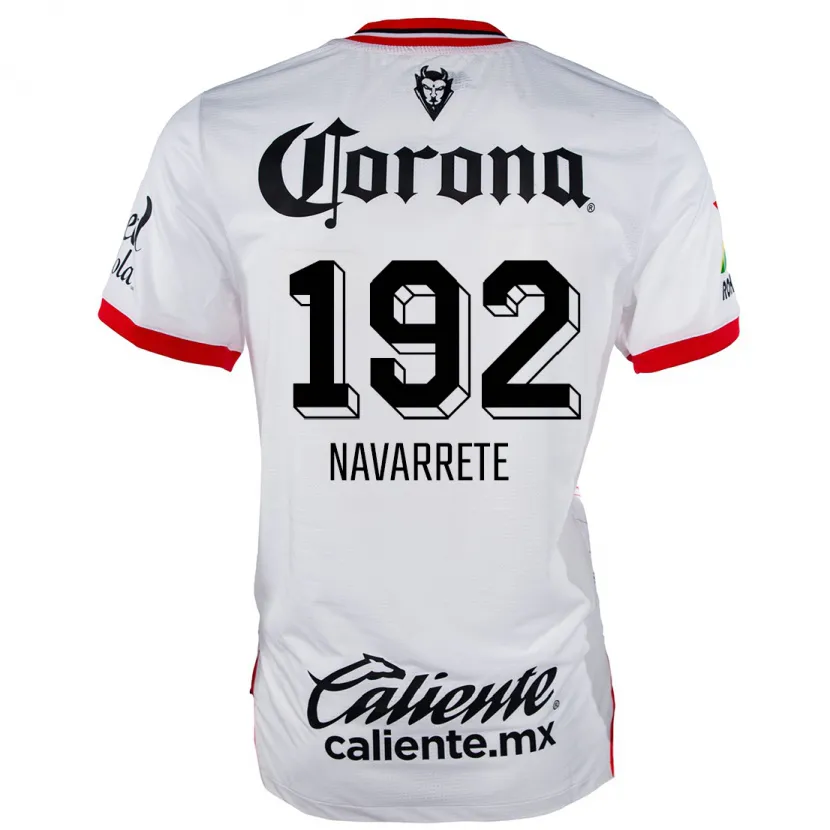 Danxen Kvinder Luis Navarrete #192 Hvid Rød Udebane Spillertrøjer 2024/25 Trøje T-Shirt