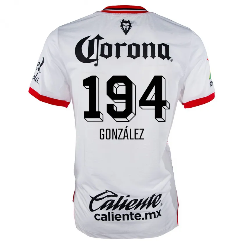 Danxen Kvinder Cristopher González #194 Hvid Rød Udebane Spillertrøjer 2024/25 Trøje T-Shirt