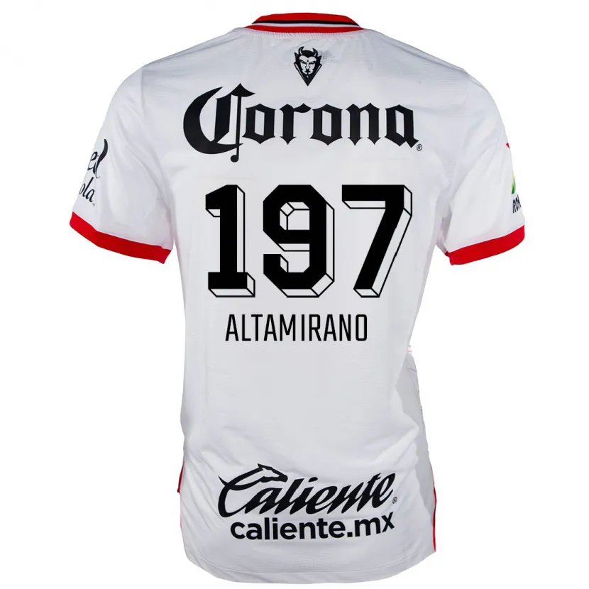 Danxen Kvinder Óscar Altamirano #197 Hvid Rød Udebane Spillertrøjer 2024/25 Trøje T-Shirt