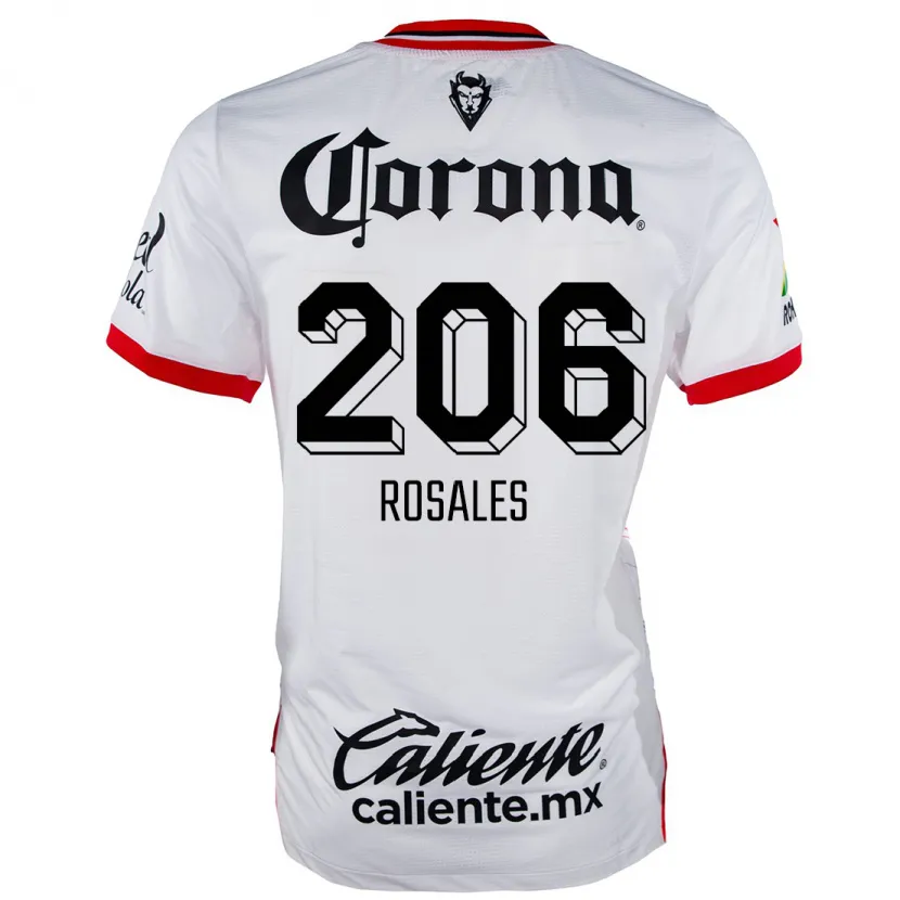 Danxen Kvinder Santiago Rosales #206 Hvid Rød Udebane Spillertrøjer 2024/25 Trøje T-Shirt