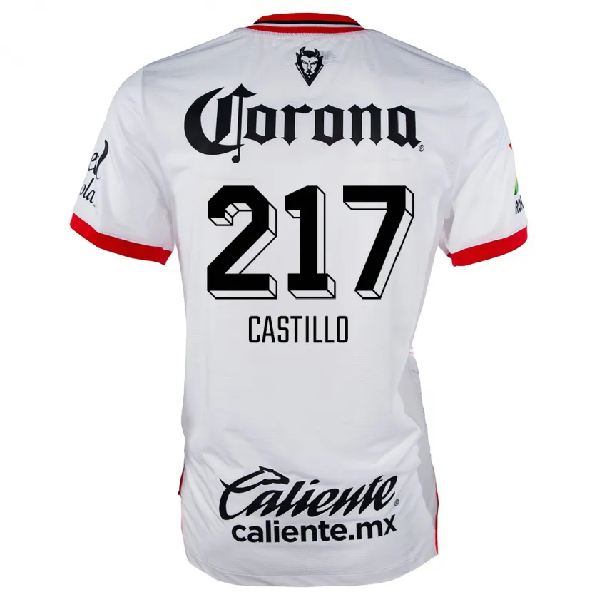 Danxen Kvinder Klever Castillo #217 Hvid Rød Udebane Spillertrøjer 2024/25 Trøje T-Shirt