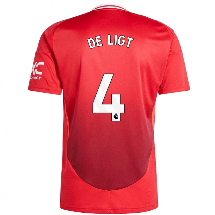Danxen Børn Matthijs De Ligt #4 Lyse Rødt Hjemmebane Spillertrøjer 2024/25 Trøje T-Shirt