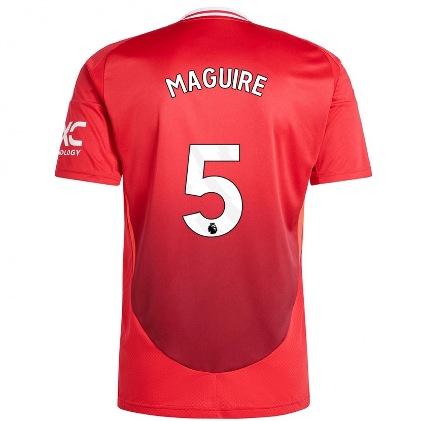 Danxen Børn Harry Maguire #5 Lyse Rødt Hjemmebane Spillertrøjer 2024/25 Trøje T-Shirt