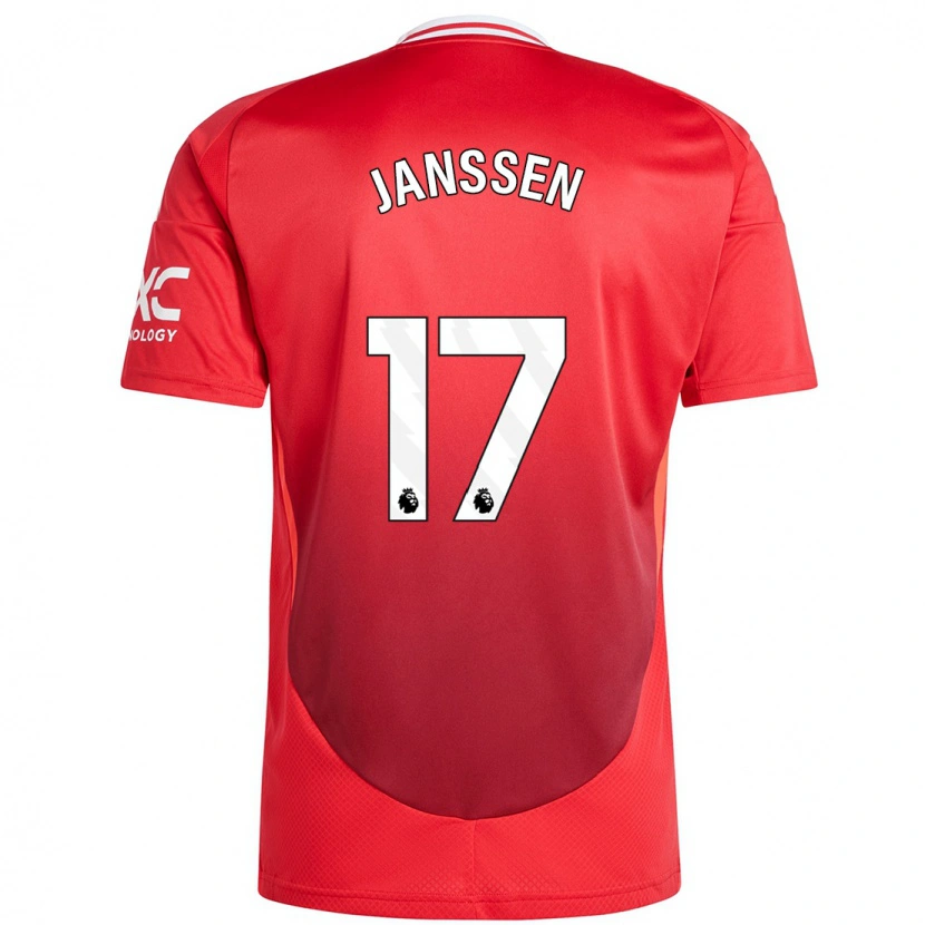 Danxen Børn Dominique Janssen #17 Lyse Rødt Hjemmebane Spillertrøjer 2024/25 Trøje T-Shirt
