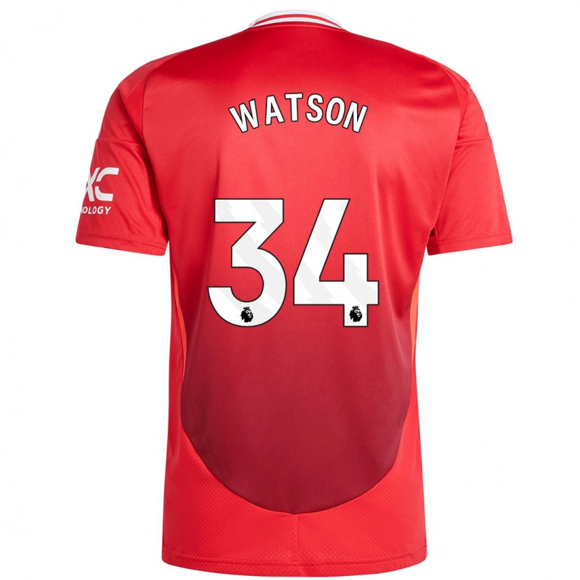 Danxen Børn Emma Watson #34 Lyse Rødt Hjemmebane Spillertrøjer 2024/25 Trøje T-Shirt
