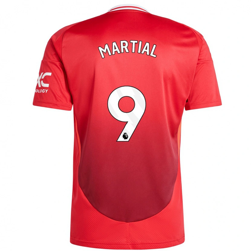 Danxen Børn Anthony Martial #9 Lyse Rødt Hjemmebane Spillertrøjer 2024/25 Trøje T-Shirt