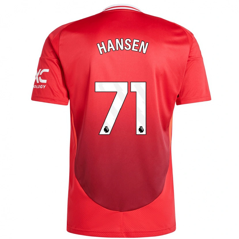 Danxen Børn Isak Hansen-Aaroen #71 Lyse Rødt Hjemmebane Spillertrøjer 2024/25 Trøje T-Shirt