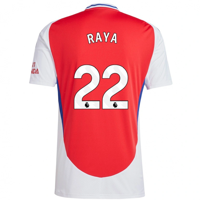 Danxen Børn David Raya #22 Rød Hvid Hjemmebane Spillertrøjer 2024/25 Trøje T-Shirt