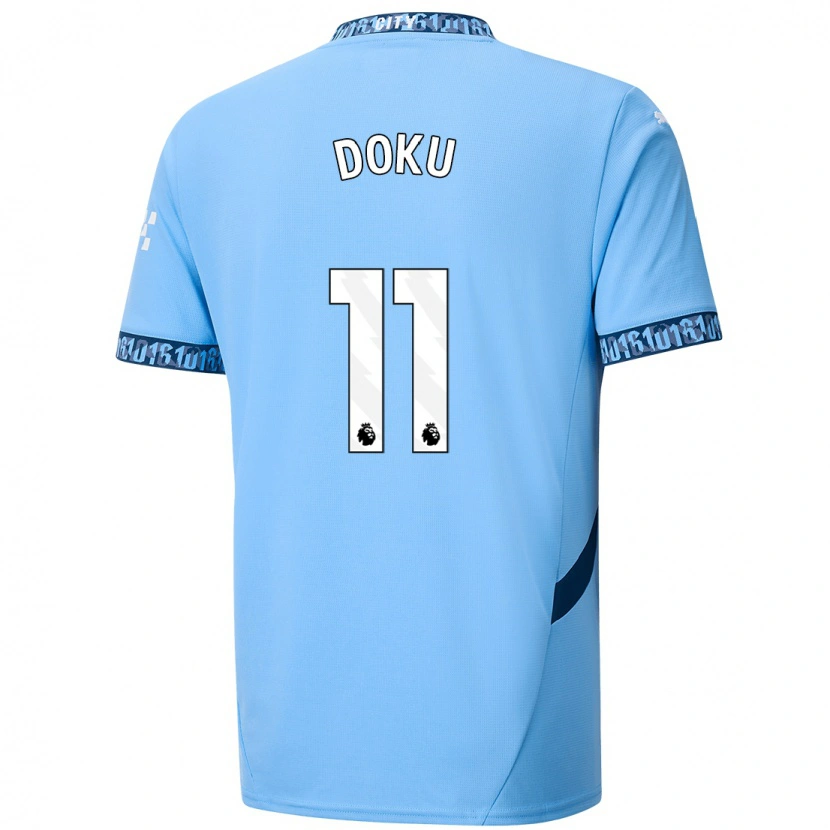 Danxen Børn Jérémy Doku #11 Marineblå Hjemmebane Spillertrøjer 2024/25 Trøje T-Shirt